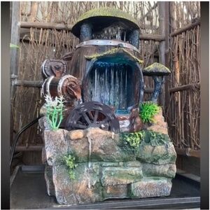 🪞 NEW indoor rock lights waterfall fountain soothing therapeutic home decor